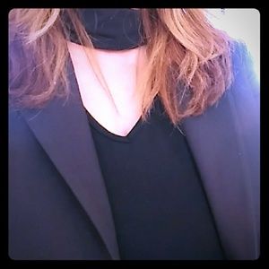 Small spandex dress black with long sleeves.